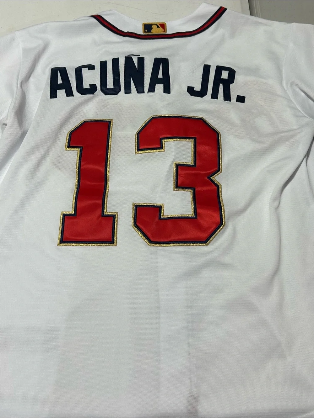 Nike 2021 World Series Champions Gold Jersey Atlanta Braves Ronald Acuña Jr. XL